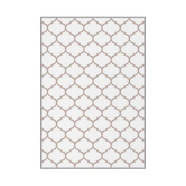 Conceptum Wookece304 Alfombra de Poliéster Blanco y Beige 80 x 150 cm